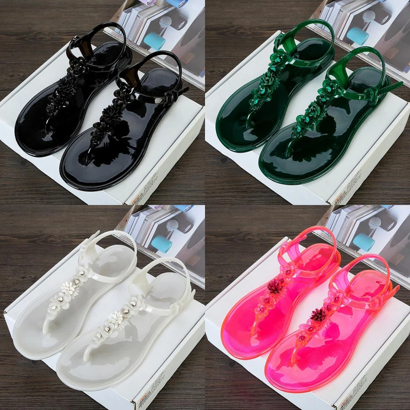 New fashion flower plastic  sandals  clip foot  T slip non 