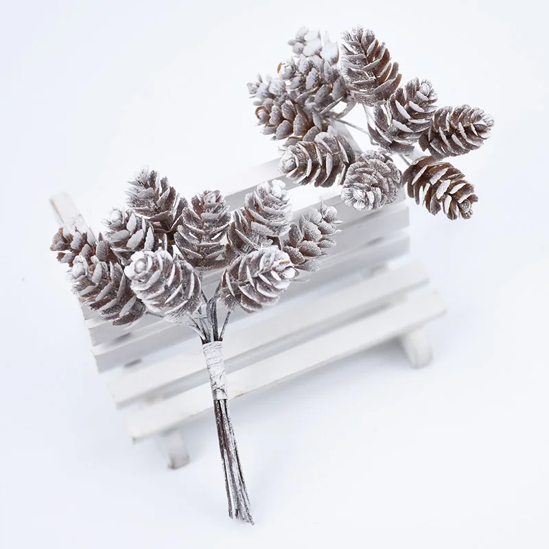 Plantas Falsas-Artificiales, Cono de Pino, Flores Decorativas, Coronas de Navidad, Decoración del Hogar, Regalos Artesanales, Pompón Hecho A Mano, Paquete de 10 Uds. - Imagen 2