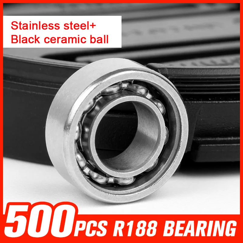 

500pcs R188 Bearings Ball Stainless Steel Bearing for Fidget Hand Spinning Top Rotation Time Long Toy Hardware Tool Accessories