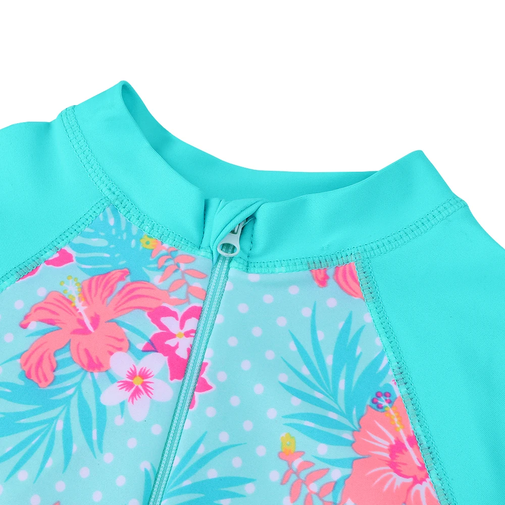 BAOHULU UPF50+ Long Sleeve Flower Baby Girl Swimwear One Piece Children Swimwear Toddler Infant Bathing Suit for Girls Boy Kids