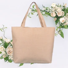 7 шт./лот, модная однотонная парусиновая пляжная сумка, сумка на одно плечо, ручная сумка для покупок, Экологичная сумка