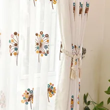 Pastoralen Blume Bestickte Vorhänge Für Wohnzimmer Tüll Sheer Volie Vorhang Cortinas Para Sala De Estar Vorhänge Gardinen