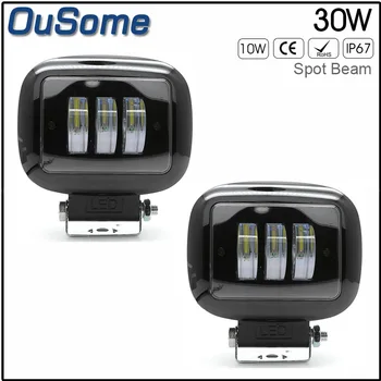 

2 pcs 4.5 Inch 30W 3D Led Work Light 12V Led Beams Off road 4x4 Car For LADA KIA Hyundai trucks SUV Accessories Fog Lamp