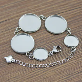 

2pcs Stainless Steel Bracelet Bases Bangle Blank Findings Cabochon Base Bracelet Fit 12mm and 20mm Round Glass Cabochons