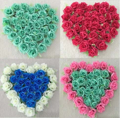 Wedding Car Decorations Rose Heart Wreaths Silk Flowers Door