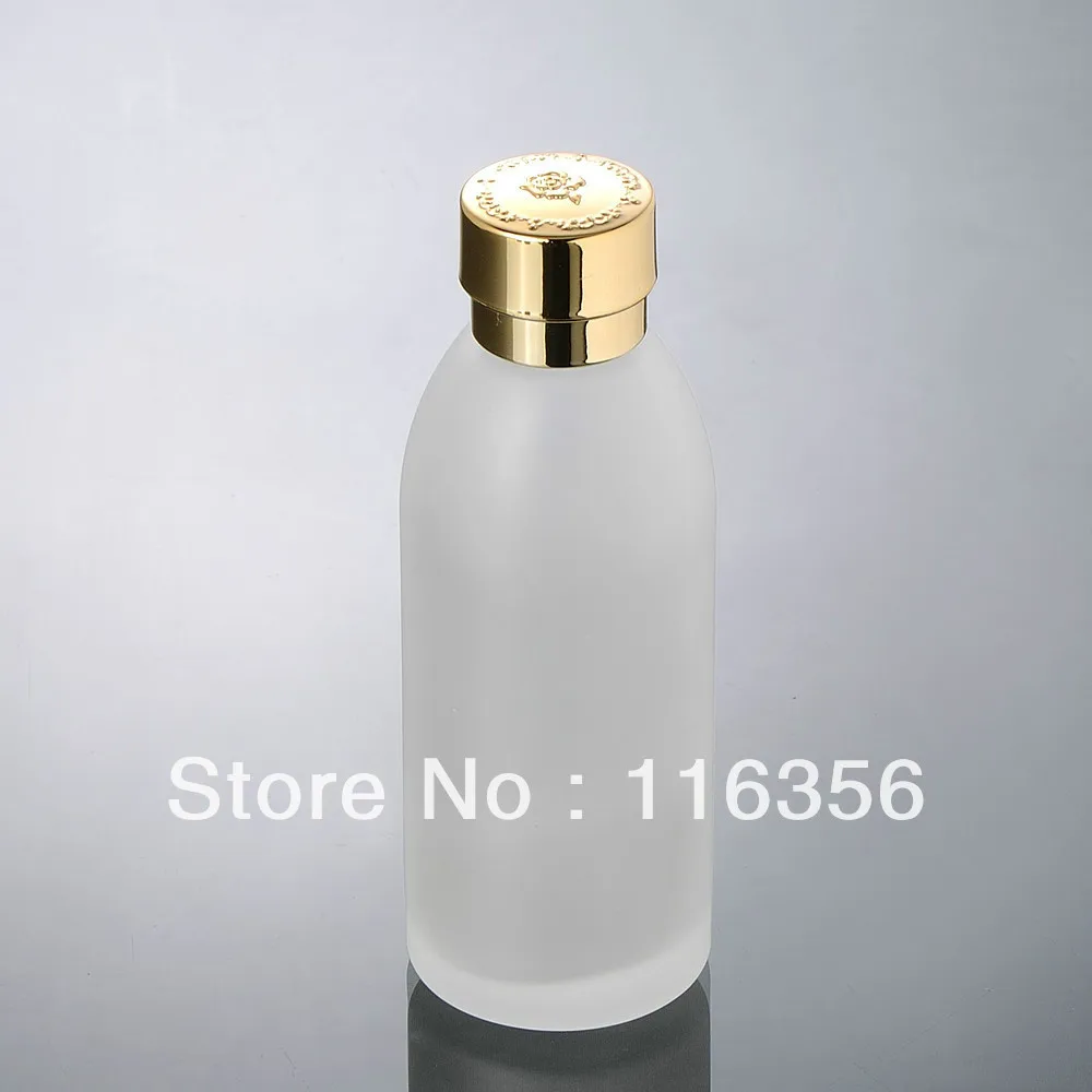 120ML frosted glass bottle with gold lid, cosmetic containerin