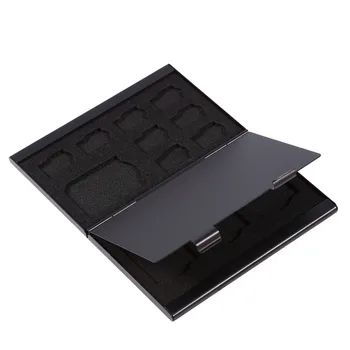 

Ultra thin Micro SD Card TF Memory Card Holder Flip Cover 12 Slots Aluminum Storage Box Case Black or Red Randomly