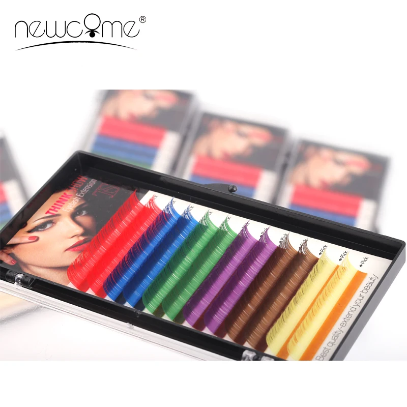 

Colorful Eyelash Extension Individual Colorful Lashes for Professional Makeup Lashes Tools Natural Mixed Color Eyelashes