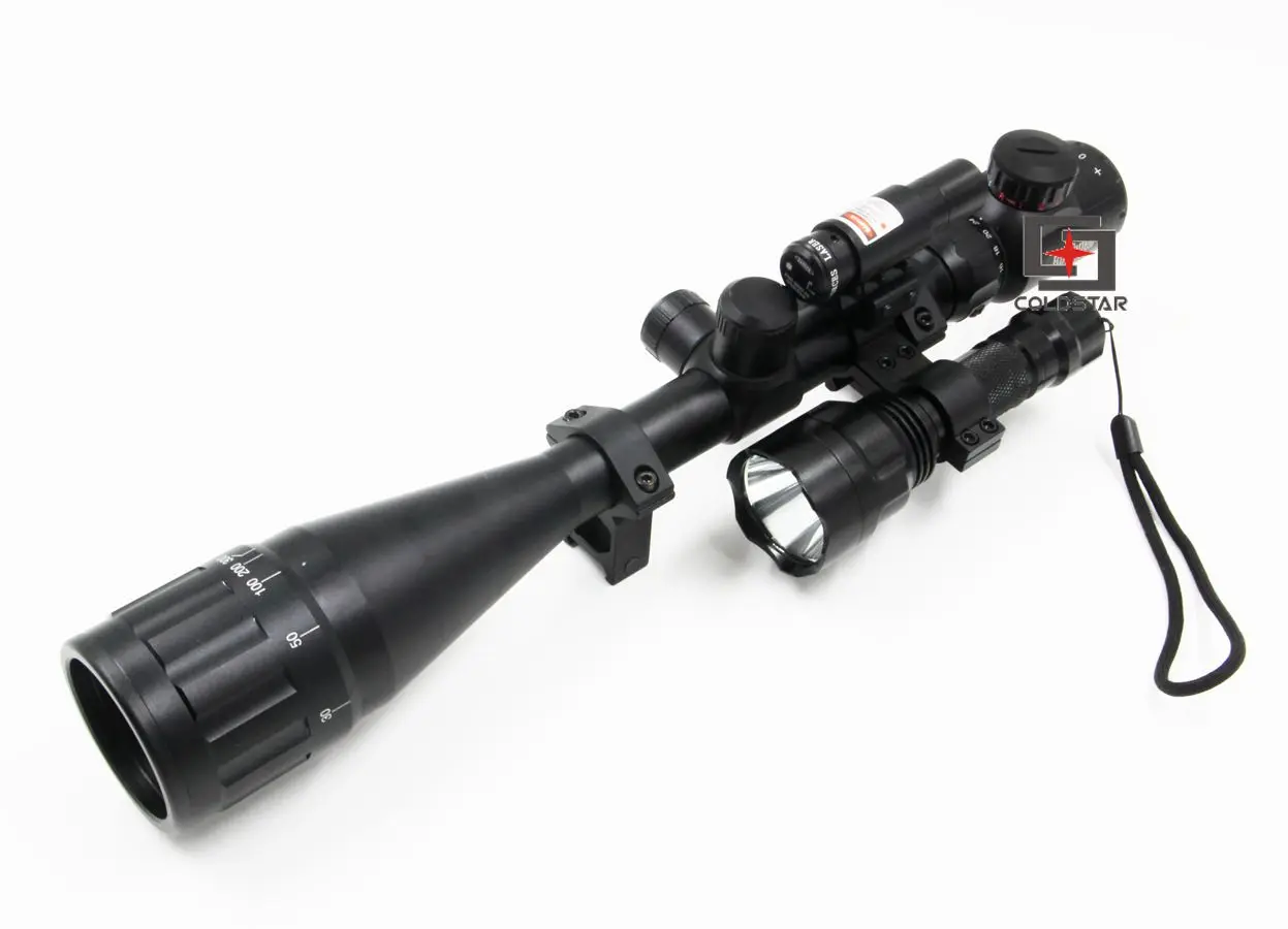 Air Comba Sight 6 24x50AOE xw/лазер и CREE T6 светодиодный охотничий фонарик 5 режимов C8 вспышка