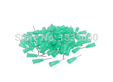 

100 Pcs Industrial Metal 0 64mm Inner Dia Tips 21g Dispenser Needles Green