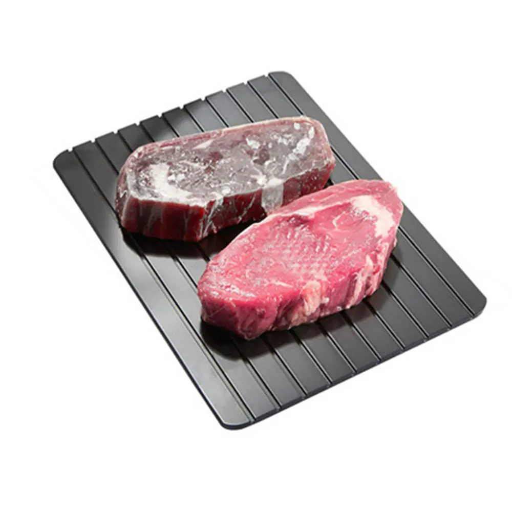 Pawaca Fast Magic Defrost Tray Thaw Frozen Plate Silicon - containing Corner Rapid Defrosting Aluminum Sheet Kitchen Gadget Tool Pawaca Fast Magic Defrost Tray Thaw Frozen Plate Silicon - containing Corner Rapid Defrosting Aluminum Sheet Kitchen Gadget Tool