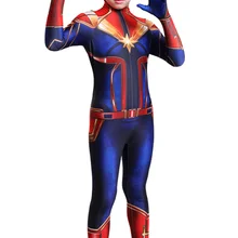 3D Для женщин девочек экранизации Марвел Капитан Кэрол костюм кары Дэнверс супергерой zentai облегающий костюм комбинезоны косплей
