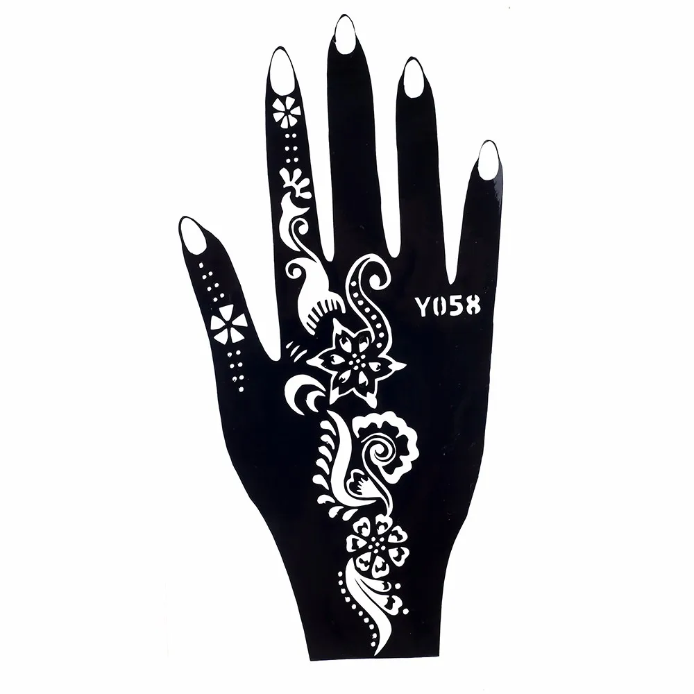 1pc Hot High Quality Black Henna Airbrush Temporary Tattoo Stencil Beauty & Health For Women Hand Body Art Painting Design Y058