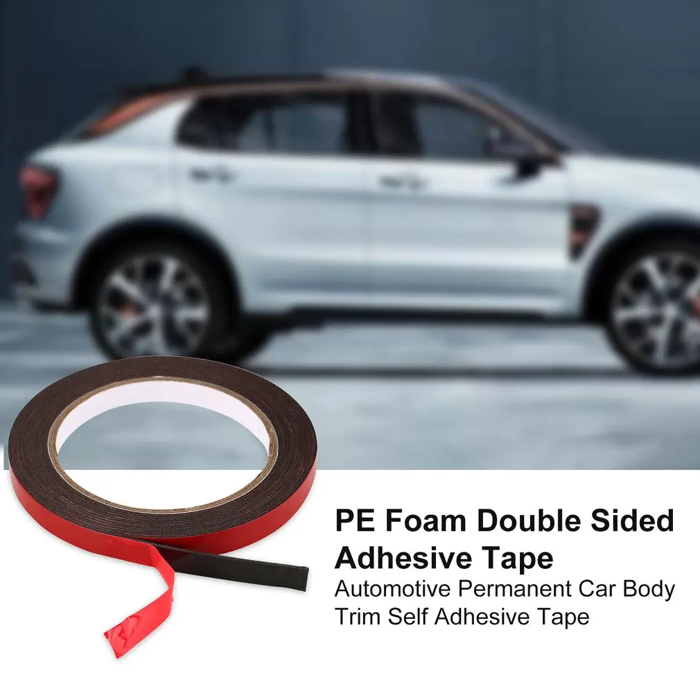 1/0.5mm Double Sided Soft PE Foam Automotive Permanent Car Body Trim Self Adhesive Tape Glue Gel