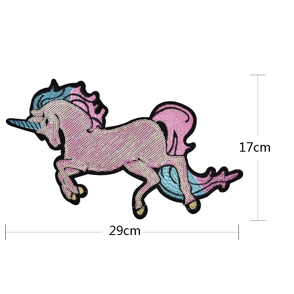 1 шт. нашивки с вышивкой единорога, Большая лошадь, роза, блестящая нашивка, железная эмблема на ткани, ПРИШИТАЯ одежда, Аппликации, сделай сам, свадебные наклейки