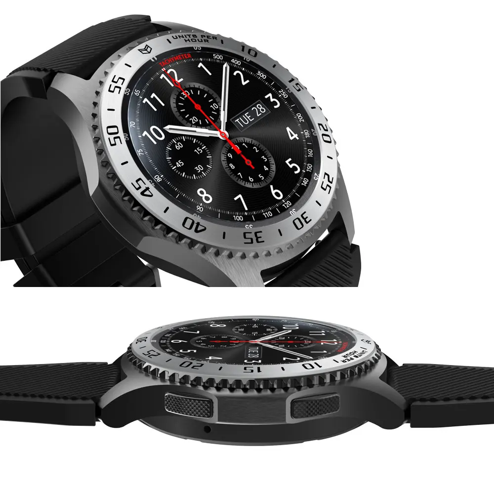 Смарт-часы чехол для samsung Galaxy watch 46 мм ободок кольцо клейкая крышка против царапин металл