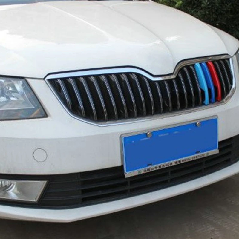 3D автомобиль Foront Grilles Trim Sport Strips Обложка для Skoda Octavia A7 2015 2017|Лепнина интерьера| |