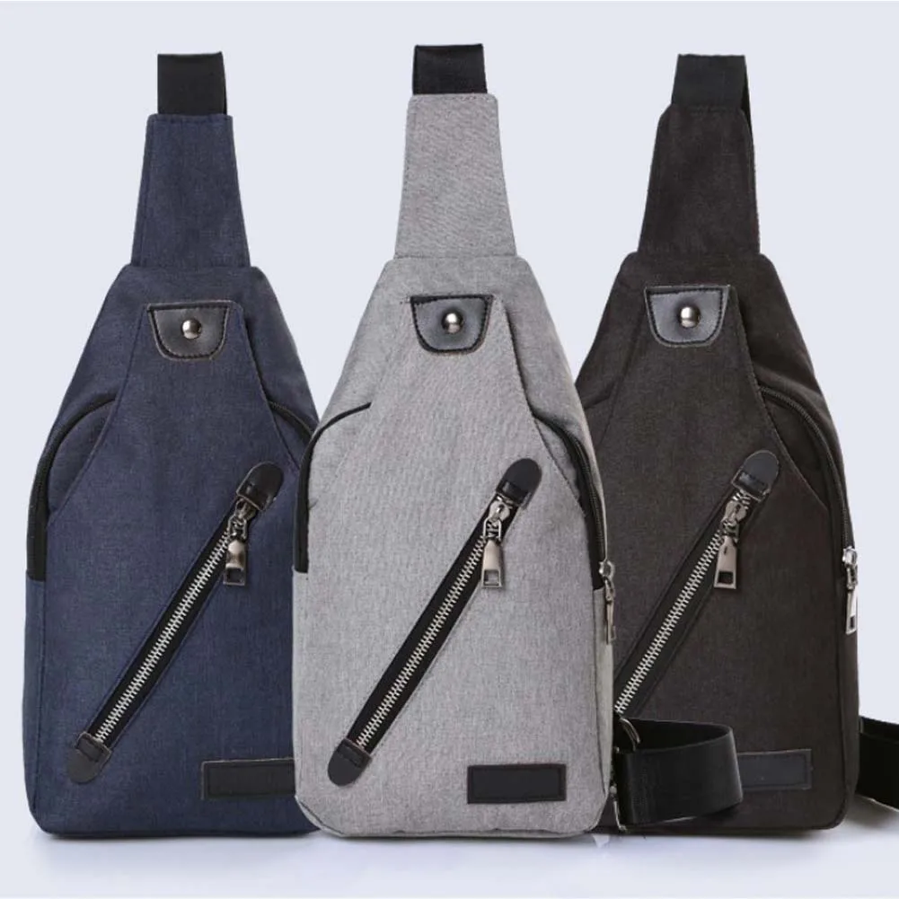 

Fashion Men Canvas Waist Packs Men Travel Bag Sling Chest Pack Crossbody Bag