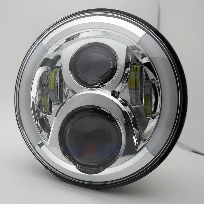 Передняя фара мотоцикла 7 дюймов светодиодный фонарь с DRL поворотным сигналом Halo Кольцо+ 7 дюймов Монтажный кронштейн кольцо