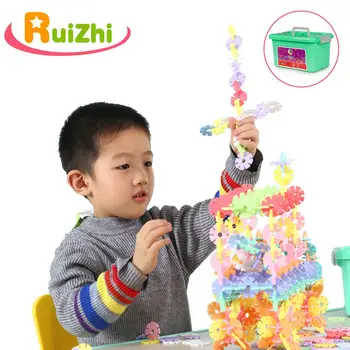 

Ruizhi 200pcs/400pcs/500pcs/600pcs Macaron Color Snowflake Building Blocks Children DIY Toy Kid Educational Toy Gift RZ1016