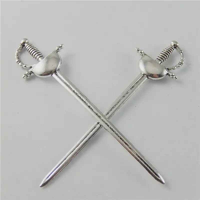 5pcs Pack Antique Silver Zinc Alloy Uk Knight Sword Charms Saber Zinc Alloy Uk Knight Sword Charms Saber