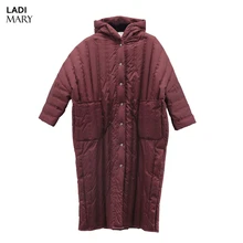 LADIMARY Winter White Duck Down Jacket Women Long Coat Parkas Thickening Female Warm Solid Clothes High Quality Y16066