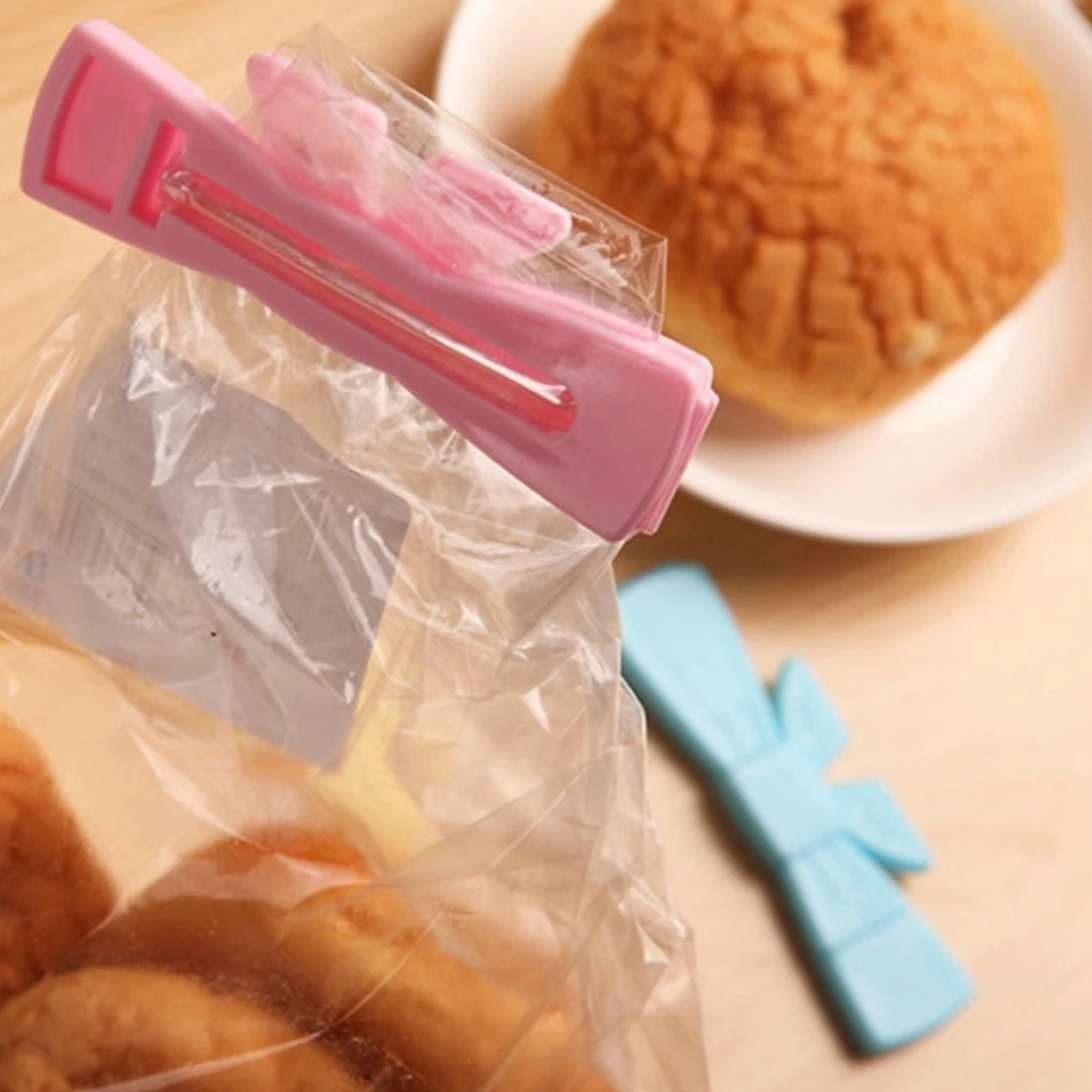 Snacks Food Bag Sealing Clips Food Bag Sealing Clamp Bow-knot Shaped Sealer Clips Random Color