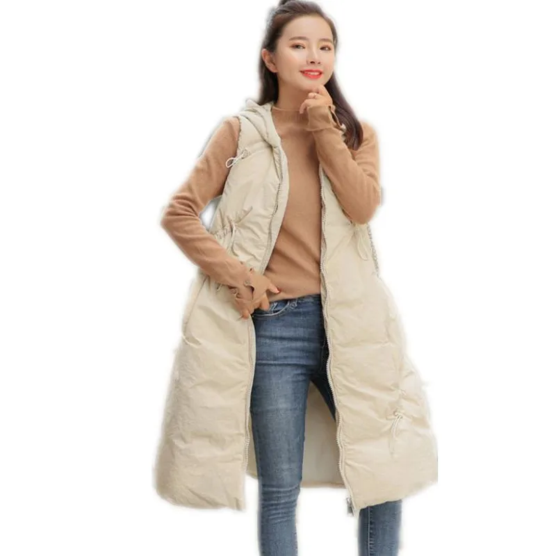 

Women Winter Vest 2018 New Design Down Cotton A-Line Waistcoat Female Hooded Loose Thicken Warm Vest Female High Quality Q928