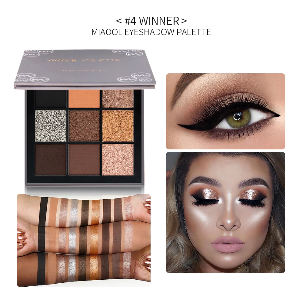 

MIAOOL 9 Colors Eyeshadow Palette Glitter Shimmer Matte Smokey Makeup Eye Shadow Beauty Make Up Set oogschaduw Focallure
