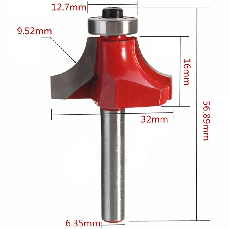 

3/4" Radius Round Over Router Bit 1/4" Shank Woodworking Chisel Cutter Tool H02