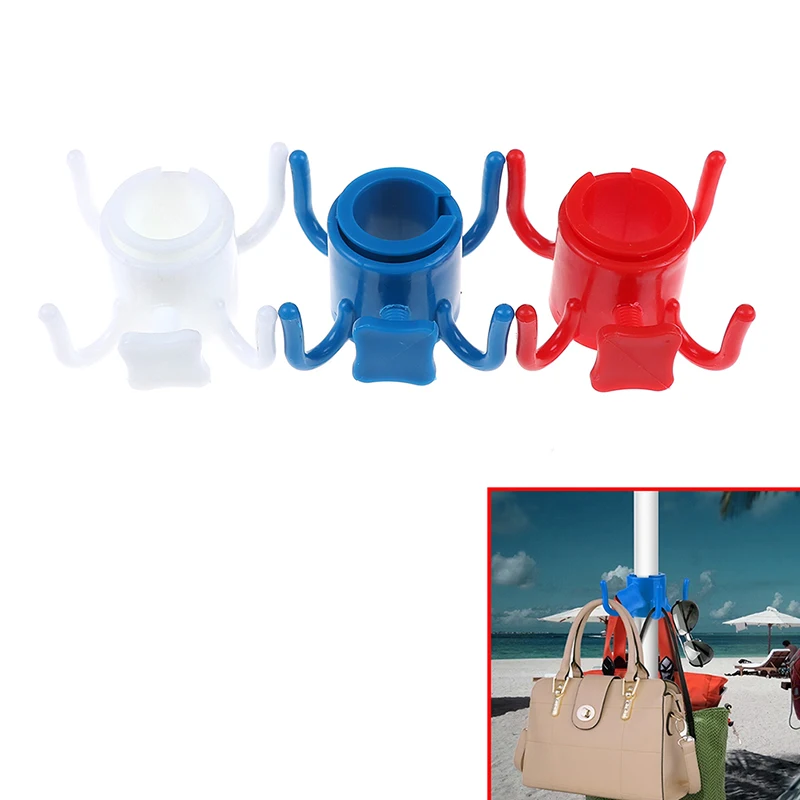 

1PC Plastic 4-prongs Beach Umbrella Hanging Hook For Towel Camera Sunglasses Bags Pool Accessories Outdoor Color Random