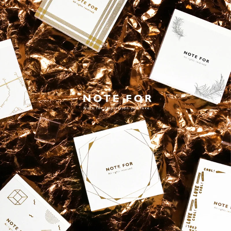 

Note For Notes Creative Golden Printed Fashion Paper Notes 7*7cm Cool Notepad 30 Sheets