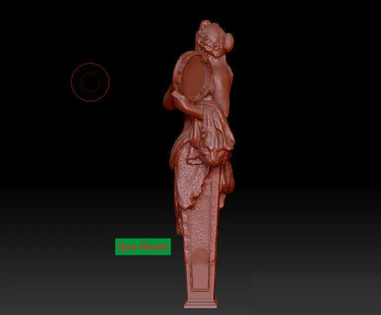3D модель stl формат сплошная вращения скульптуры для станка с ЧПУ женские жрецы