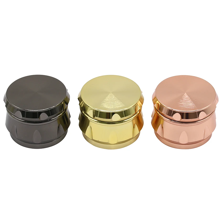 

63MM New Shiny Drum Type 4 Part Zinc Alloy Metal Tobacco Smoking Custom Weed Herb Grinder Wholesale