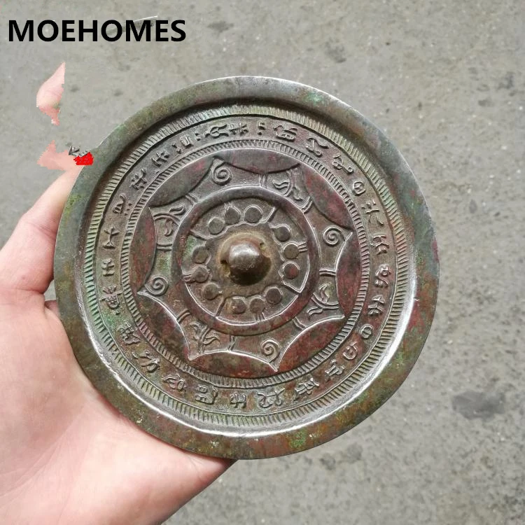 

13 cm Chinese ancient twelve constellations grain Bronze mirror decoration mirror Home decoration gift metal crafts