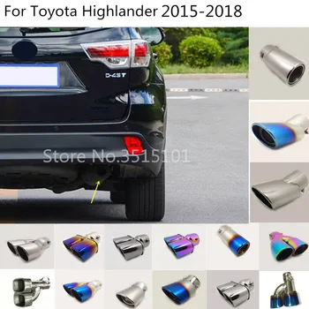 

car body styling cover Stainless steel muffler pipe outlet dedicate exhaust tip tail For Toyota Highlander 2015 2016 2017 2018