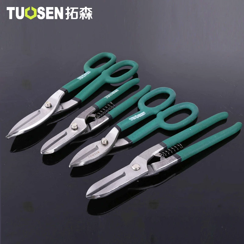 

TUOSEN 10"/12 Metal Tin Snips Sheet Shear Scissors Metal Cutter Hand Tool PVC Handle German/ American Style