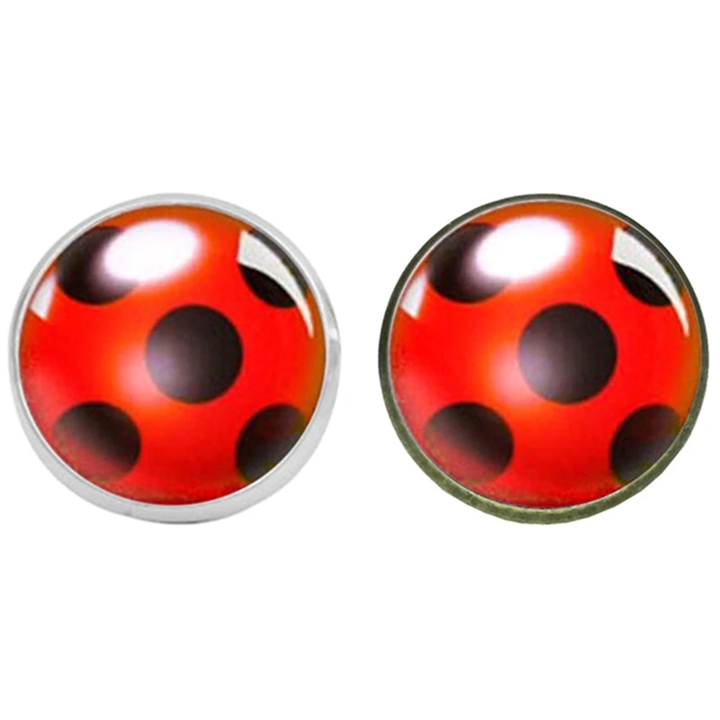

Fashion Miraculous Ladybug Stud Earrings Cosplay Lady Bug Circle With Dot Animal Earring For Women Girl Party Gift Anime Jewelry