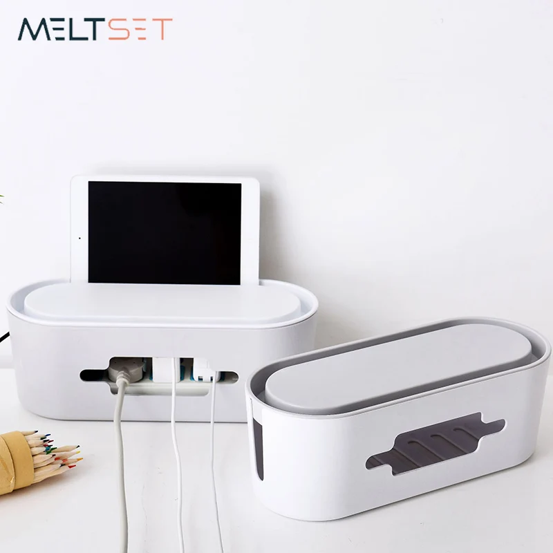 

Plug Storage Box Electric Wire Orgainizer Cable Management Box Power Line Storage Cases Cover with Phone Tablet Holder Stand