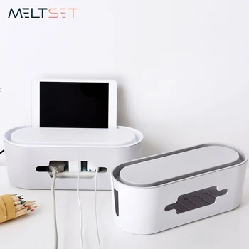 

Plug Storage Box Electric Wire Orgainizer Cable Management Box Power Line Storage Cases Cover with Phone Tablet Holder Stand