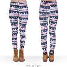 Забавные базовые леггинсы, рождественские леггинсы для женщин/девочек/женские леггинсы со средней талией из тонкой ткани, леггинсы с цифровым оленем/принтом лося