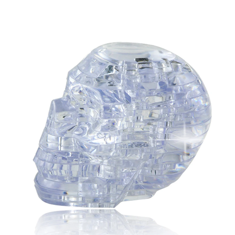 NEW 3D Crystal Puzzle DIY Jigsaw Assembly Model Gift Toy Skull Skeleton Flashing Light Kids Child