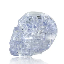 NEW 3D Crystal Puzzle DIY Jigsaw Assembly Model Gift Toy Skull Skeleton Flashing Light Kids Child