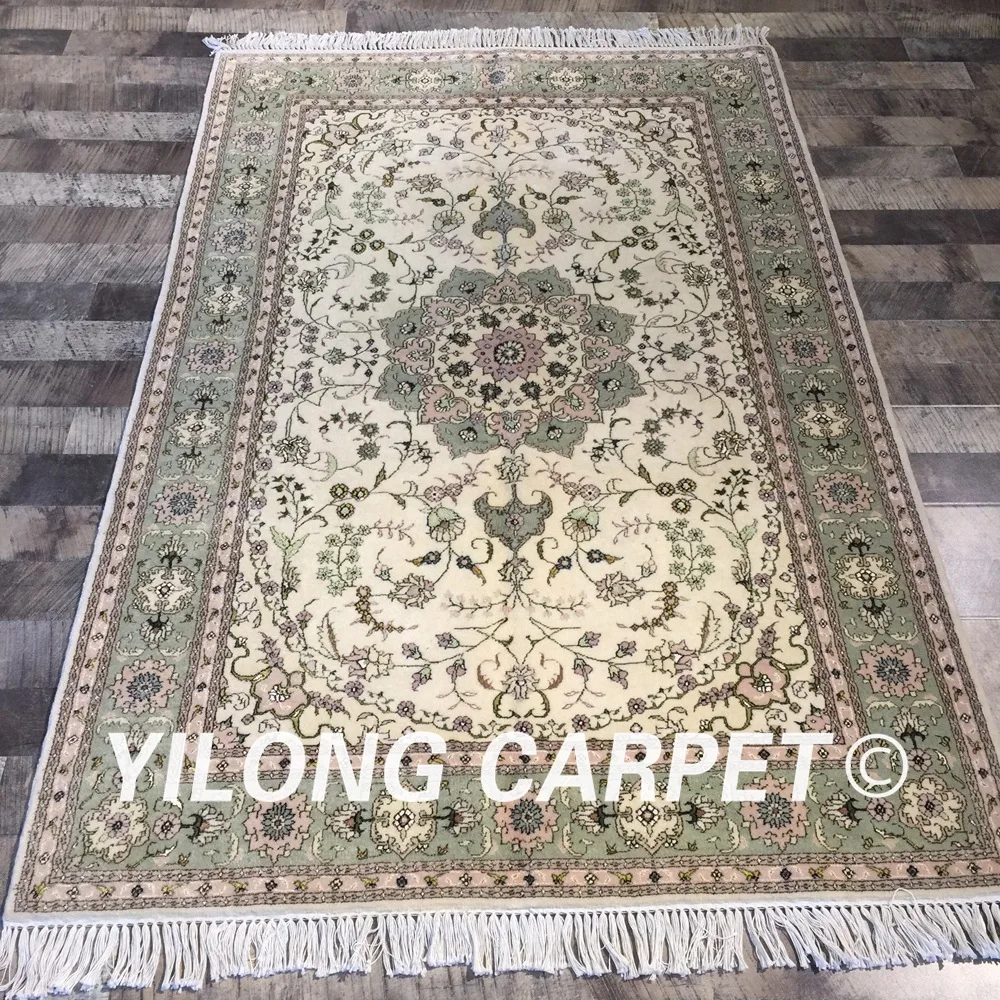Yilong 4'x6' handmade persian wool silk rug oriental luxury home decoration carpet with pattern (WY2078S4x6) | Дом и сад