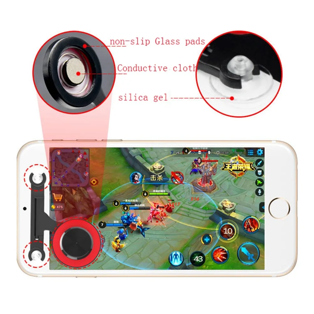 Beste MASiKEN Mobiele Game Joystick Game Sucker Rocker Controller Touch Screen Gamepad Joypad voor iphone ipad Android Telefoons Tablet