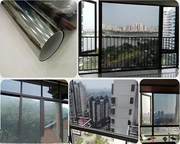 

Grey&Silver One Way Vision Heat Insulation Solar Tint Film Self Adhesive Architectural Decoration Film With Size 0.5x6m