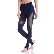2017 Fashion Casual Womens Black White Wide Waistband Mesh Lnsert Stirrup Leggings Ladies Mesh Pants See Through Leggings