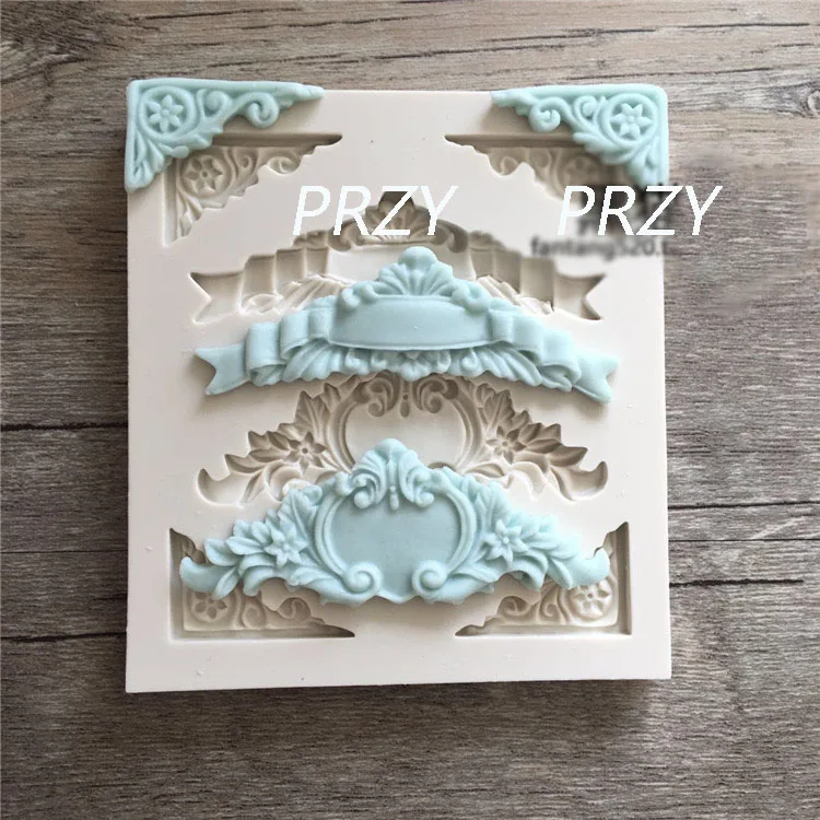 

pattern crown flower frame silicone fandont mold Silica gel moulds crown flower frame Chocolate molds candy mould silicone molds