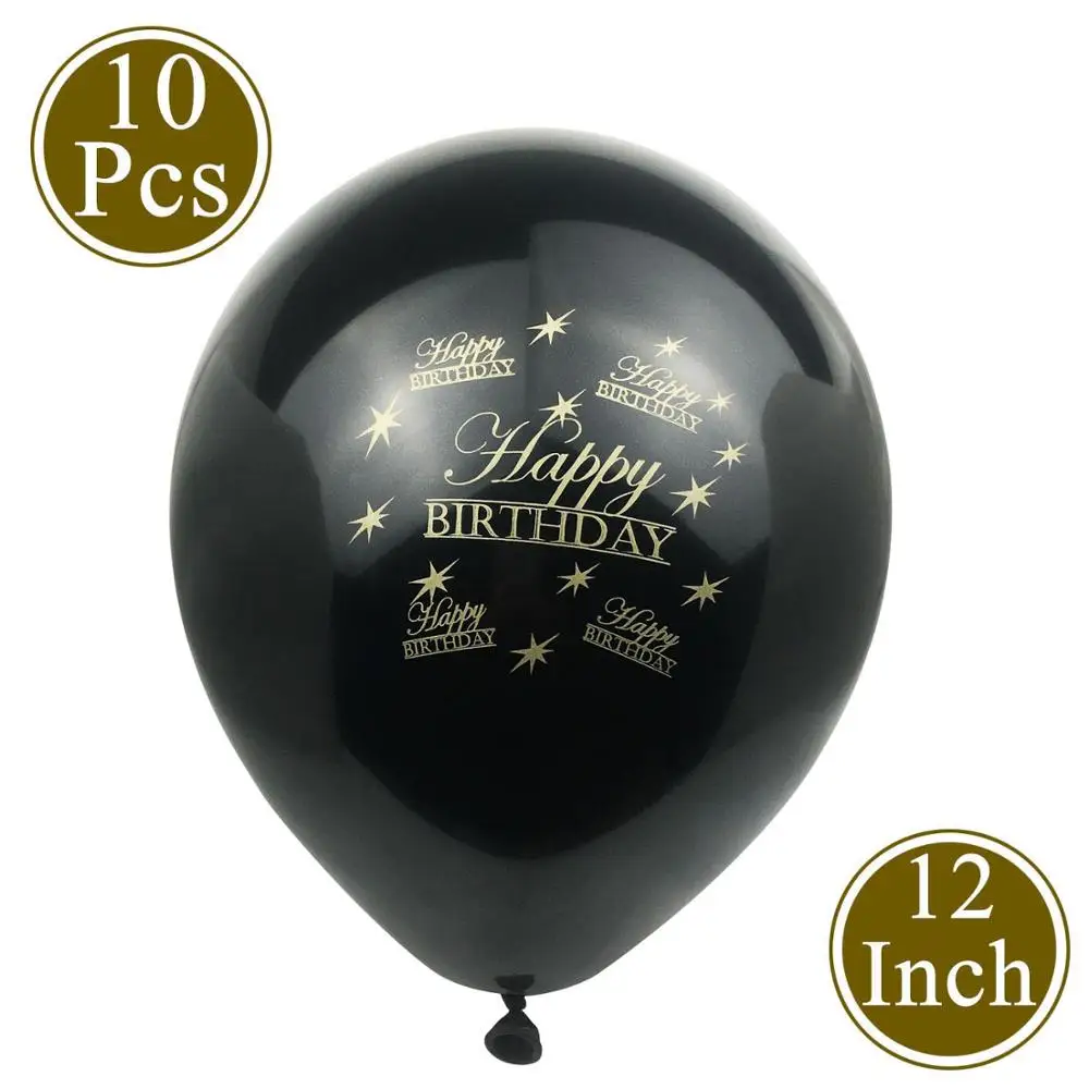 Amawill 65-й день рождения комплект украшений для вечеринки с днем рождения баннер золотой черный шар 65-летний вечерние принадлежности 6D - Цвет: 10pcs balloon