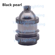 Ретро Винтаж E26 E27 медный патрон для лампы держатель лампы с защитой от повреждений и кольцом нить юбка черный цвет для Люстра светодиодный подвесной светильник